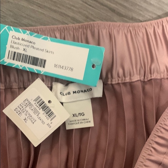 Club Monaco Blush Pleated Midi Skirt - Picture 2 of 5